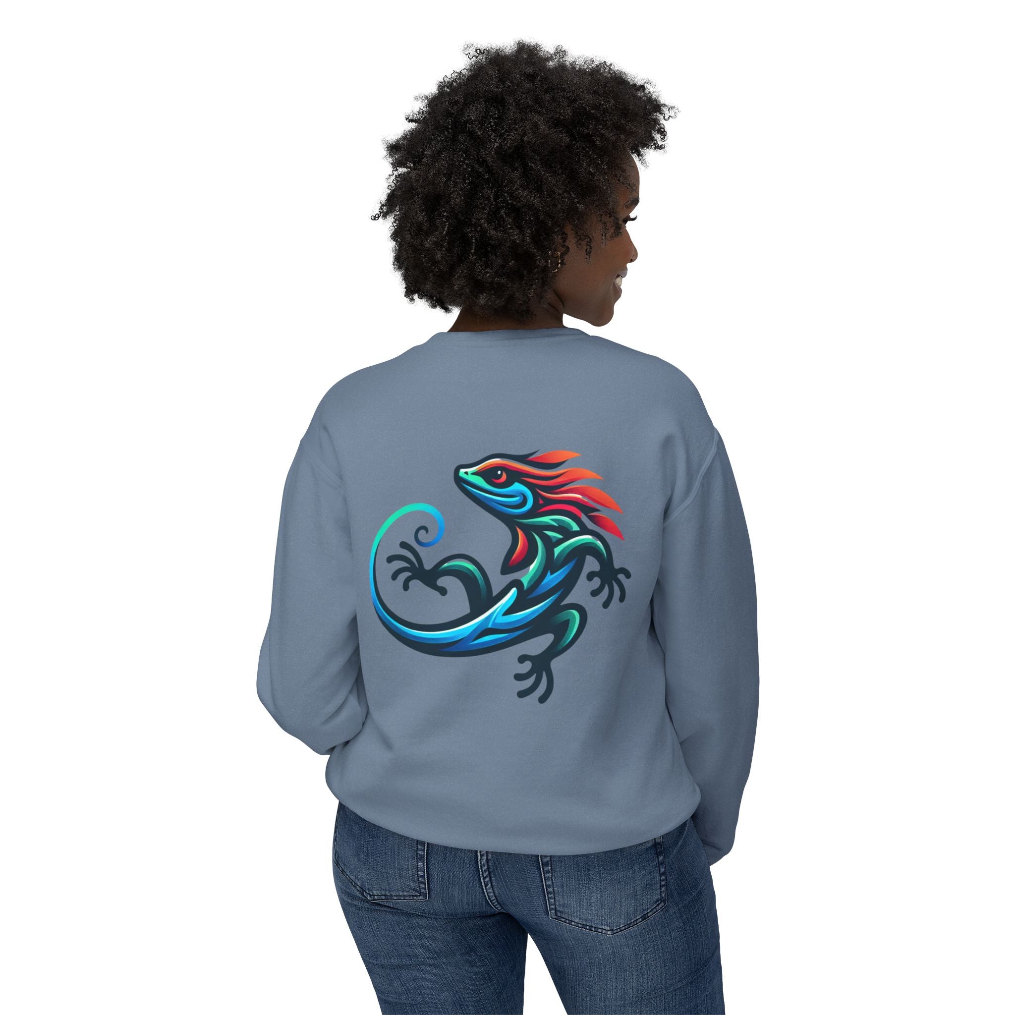 Lizard Graphic Crewneck Sweatshirt — "make your life better" Inspirational Casual Pullover