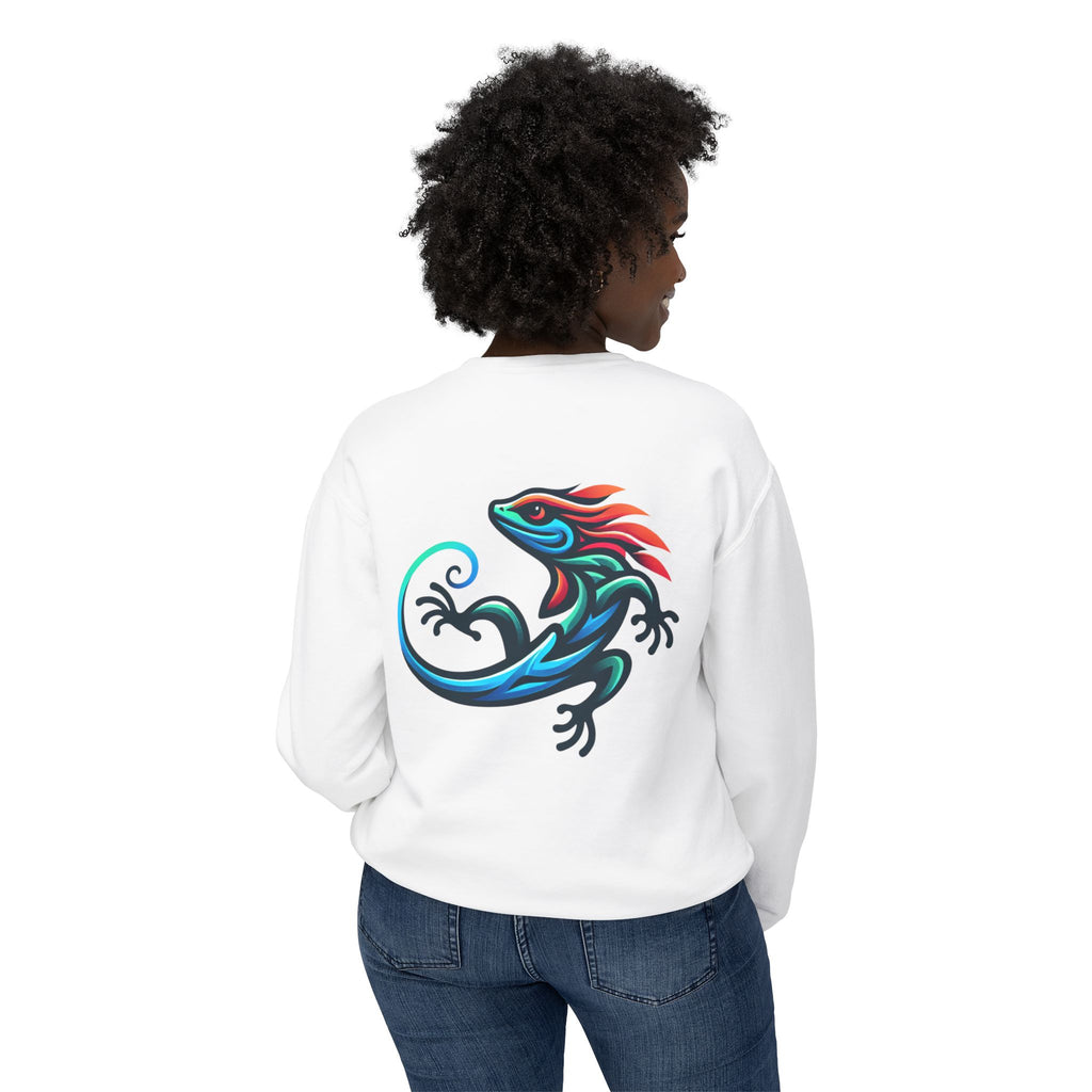 Lizard Graphic Crewneck Sweatshirt — "make your life better" Inspirational Casual Pullover