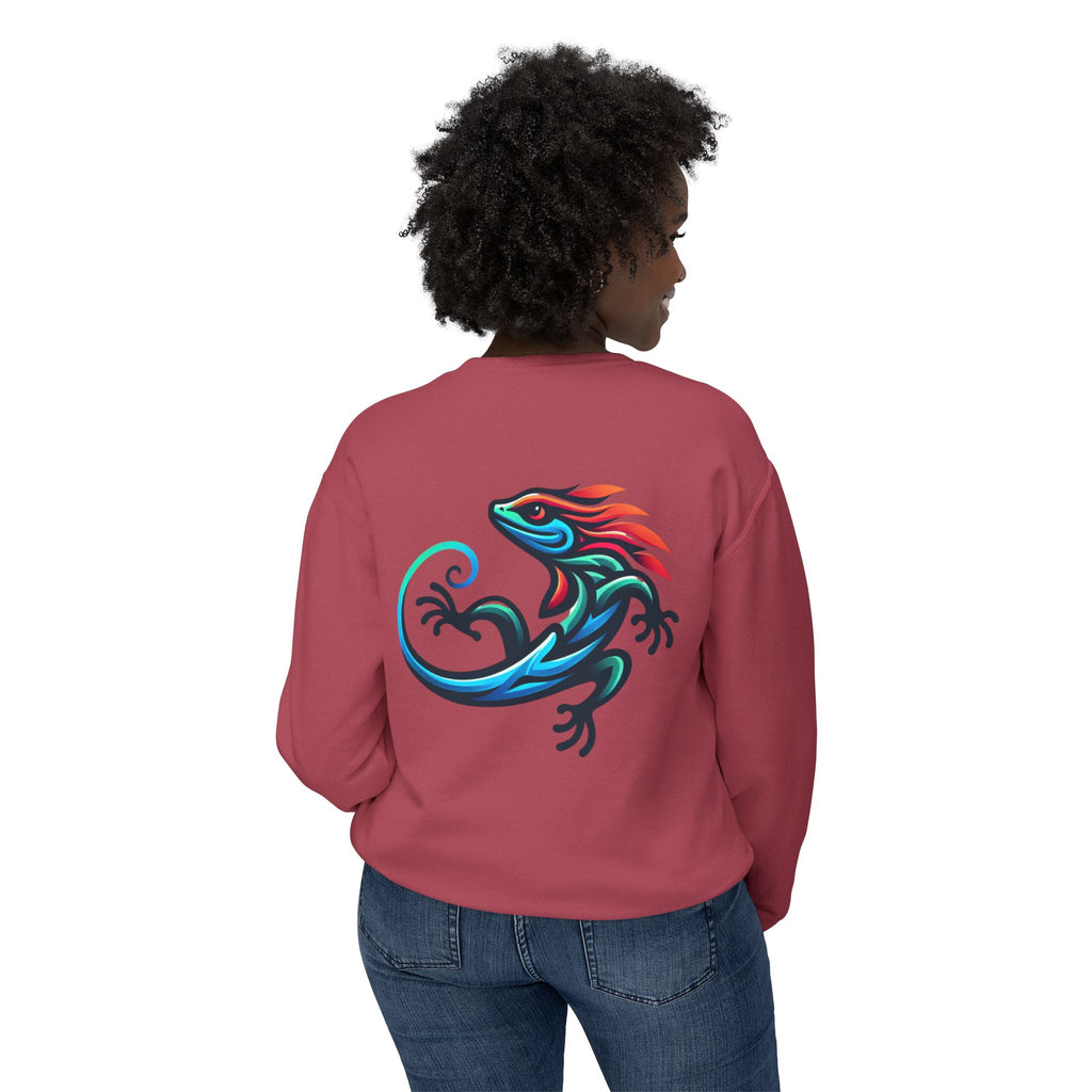 Lizard Graphic Crewneck Sweatshirt — "make your life better" Inspirational Casual Pullover