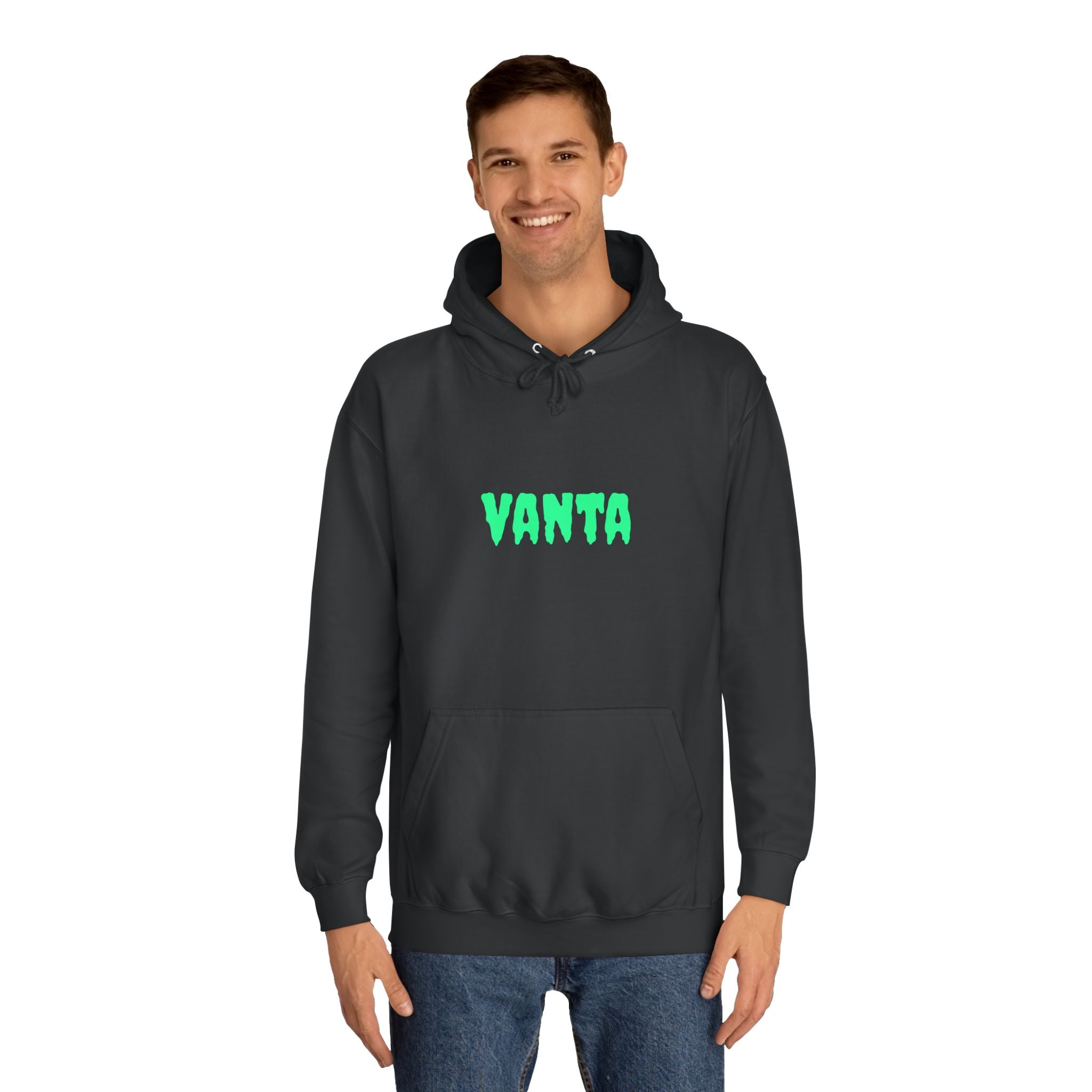 VANTA Black Panther Hoodie — Neon Green Logo Front & Roaring Panther Back